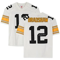 Terry Bradshaw Pittsburgh Steelers Autographed White Mitchell & Ness Replica Jersey