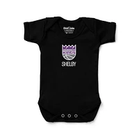 Infant Black Sacramento Kings Personalized Bodysuit