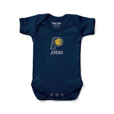 Infant Navy Indiana Pacers Personalized Bodysuit