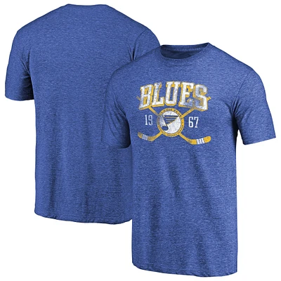 Men's Royal St. Louis Blues Vintage Collection Line Shift Tri-Blend T-Shirt