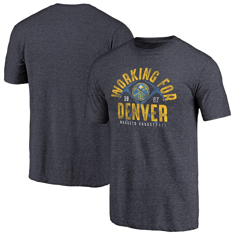 Men's Navy Denver Nuggets Working for Hometown Collection Tri-Blend T-Shirt