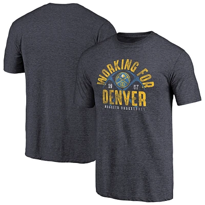 Men's Navy Denver Nuggets Working for Hometown Collection Tri-Blend T-Shirt