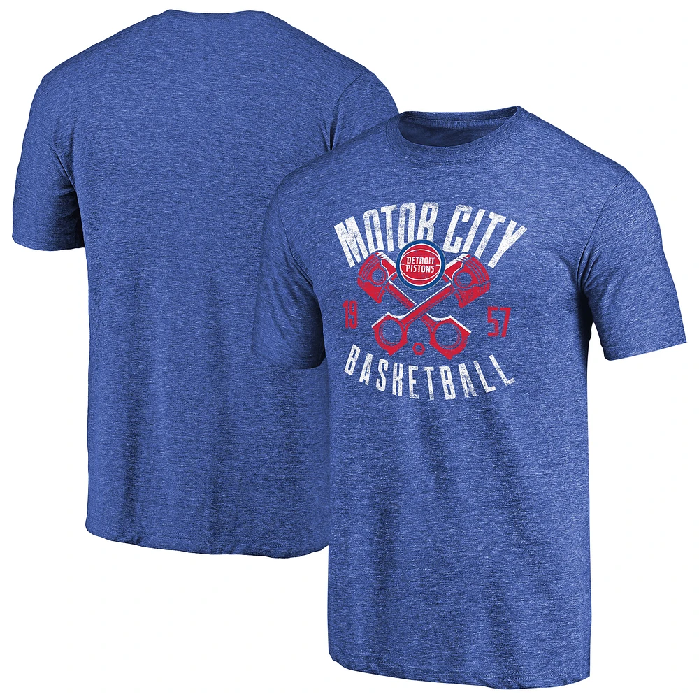 Men's Royal Detroit Pistons Motor City Hometown Collection Tri-Blend T-Shirt