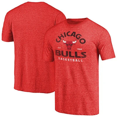 Men's Red Chicago Bulls Vintage Arch Tri-Blend T-Shirt