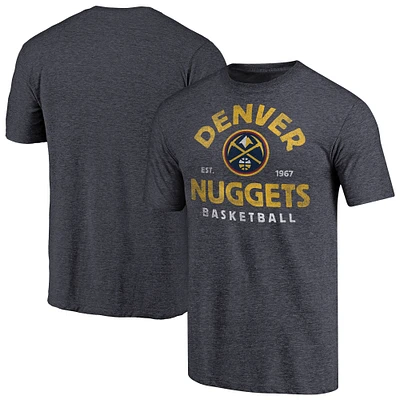 Men's Navy Denver Nuggets Vintage Arch Tri-Blend T-Shirt