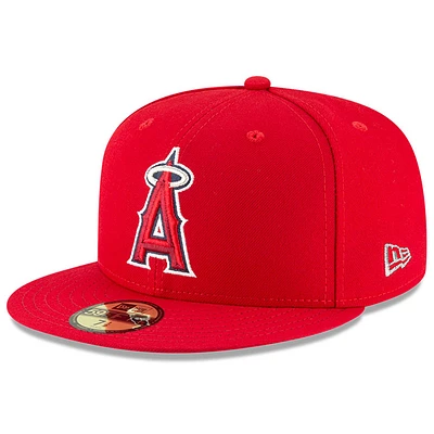 Men's New Era Red Los Angeles Angels Game Authentic Collection On-Field 59FIFTY Fitted Hat