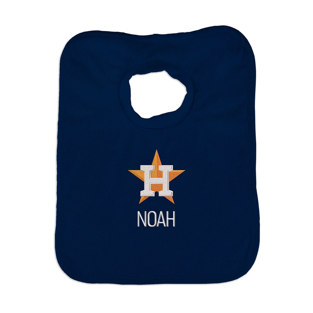 Infant Navy Houston Astros Personalized Bib