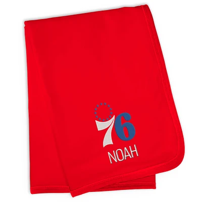 Infant Red Philadelphia 76ers Personalized Blanket