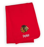 Infant Red Chicago Blackhawks Personalized Blanket