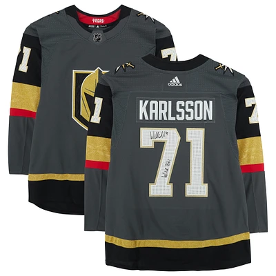 William Karlsson Vegas Golden Knights Autographed Black Adidas Authentic Jersey with "Wild Bill" Inscription