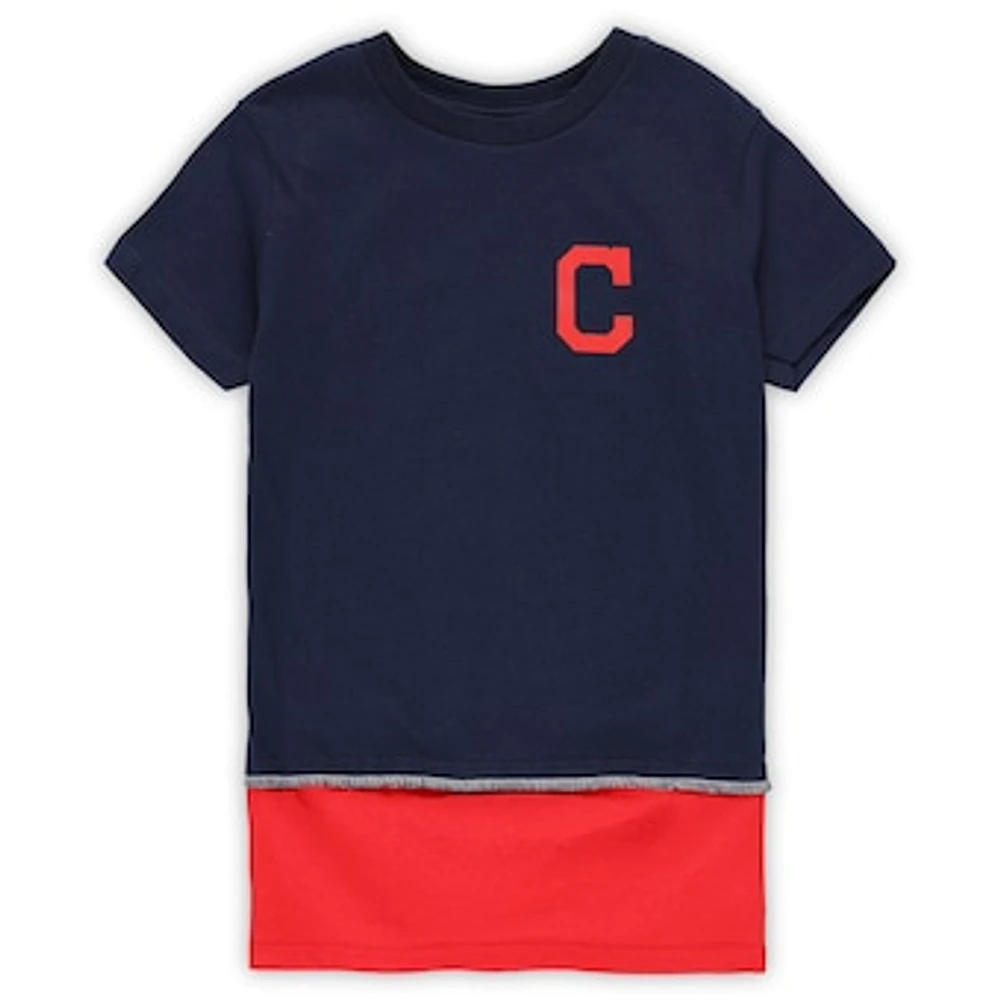 Girls Preschool Refried Apparel Navy Cleveland Indians Sustainable T-Shirt Dress