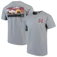 Men's Gray Mississippi State Bulldogs Comfort Colors Campus Scenery T-Shirt