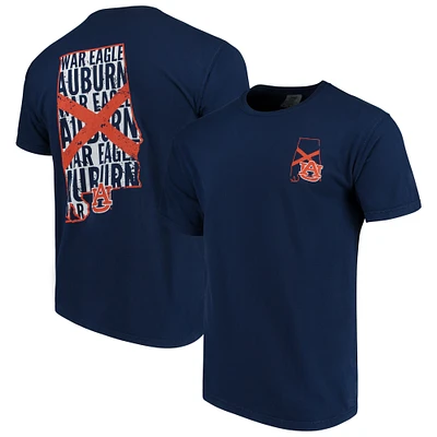 Men's Navy Auburn Tigers Flag Local Comfort Color T-Shirt