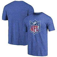Men's Royal NFL Shield Distressed Team Primary Logo Tri-Blend Raglan T-shirt