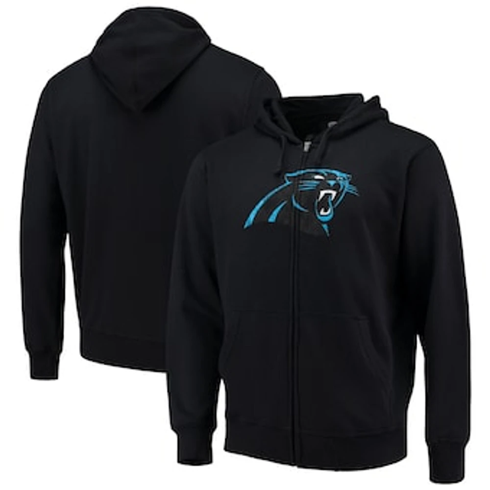 Men's G-III Sports by Carl Banks Black Carolina Panthers Primary Logo Full-Zip Hoodie