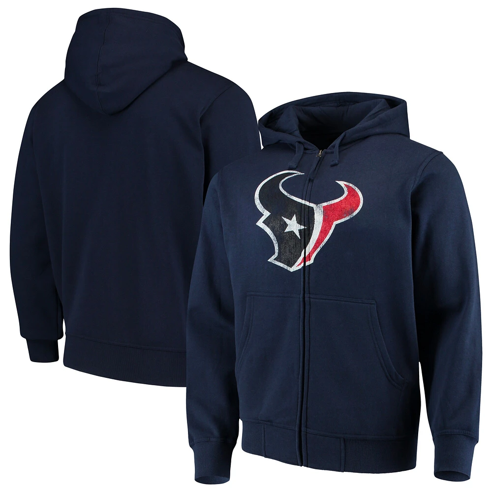 Men's G-III Sports by Carl Banks Navy Houston Texans Primary Logo Full-Zip Hoodie