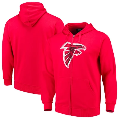 Men's G-III Sports by Carl Banks Red Atlanta Falcons Primary Logo Full-Zip Hoodie