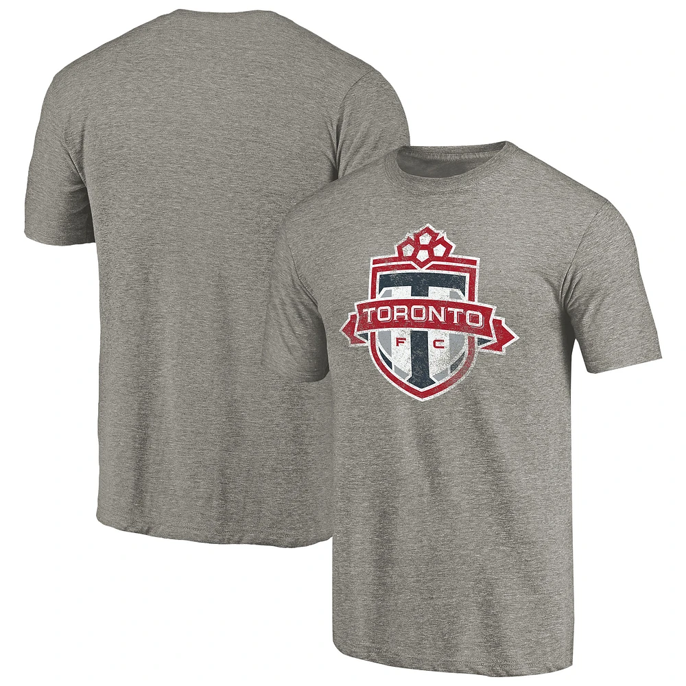Men's Gray Toronto FC Distressed Primary Logo Tri-Blend T-Shirt