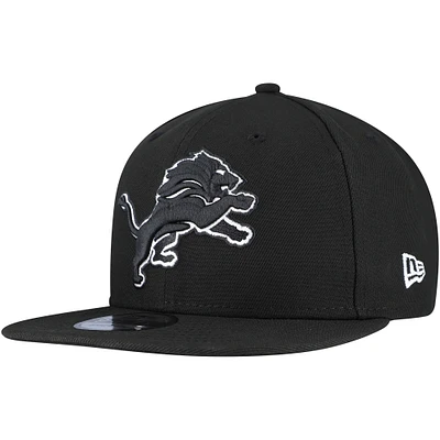 Men's New Era Black Detroit Lions B-Dub 9FIFTY Adjustable Hat