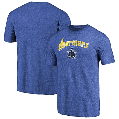 Men's Blue Seattle Mariners Vintage Cooperstown Collection Wahconah Tri-Blend T-Shirt