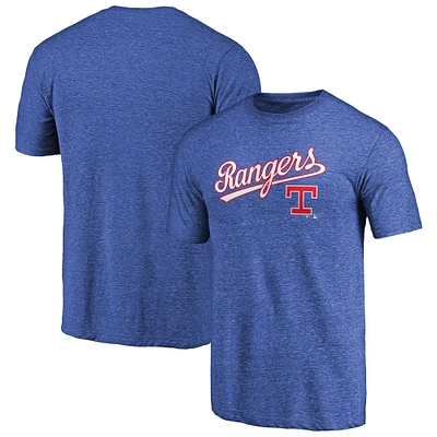 Men's Royal Texas Rangers Vintage Cooperstown Collection Wahconah Tri-Blend T-Shirt