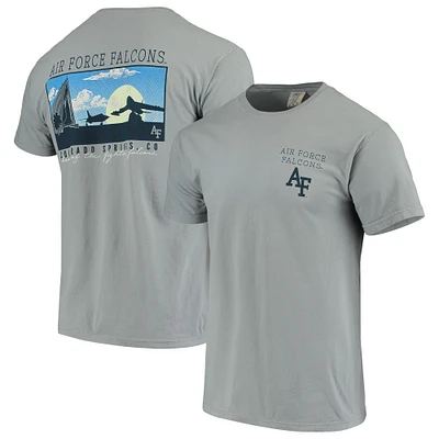 Men's Gray Air Force Falcons Team Comfort Colors Campus Scenery T-Shirt