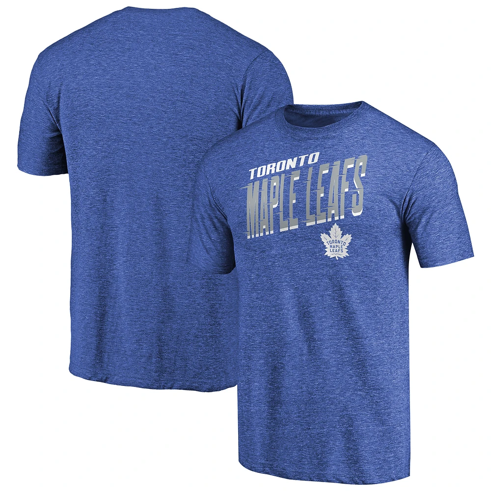 Men's Blue Toronto Maple Leafs Slant Strike Tri-Blend T-Shirt