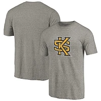 Men's Heathered Gray Kennesaw State Owls Primary Classic Logo Tri-Blend T-Shirt