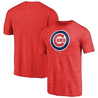 Men's Red Chicago Cubs Team Wordmark Tri-Blend T-Shirt