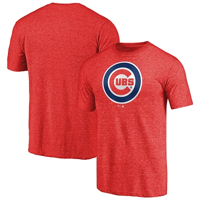 Men's Red Chicago Cubs Team Wordmark Tri-Blend T-Shirt