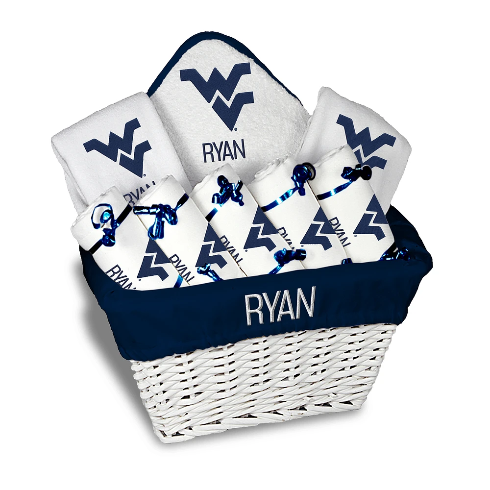 White Chad & Jake West Virginia Mountaineers Personalized Gift Basket