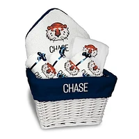 White Chad & Jake Auburn Tigers NCAA Personalized Medium Gift Basket
