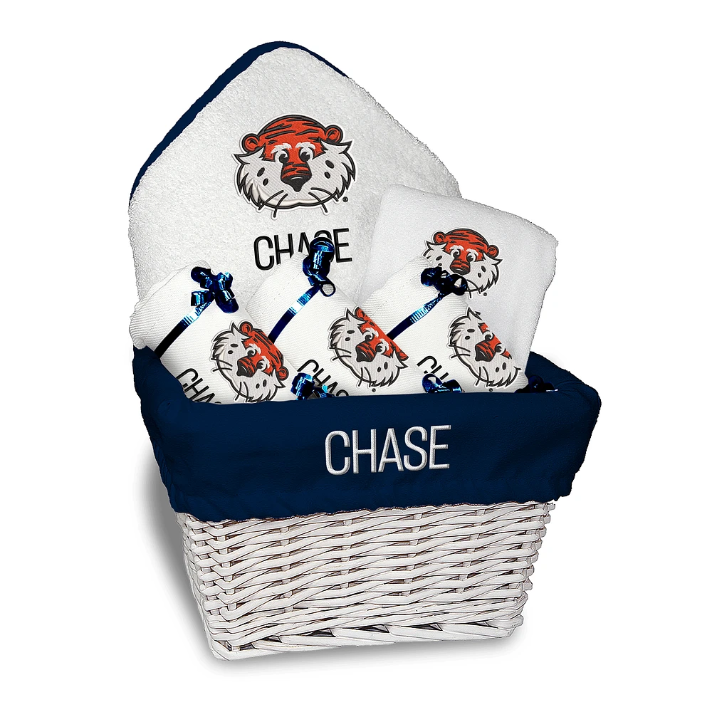 White Chad & Jake Auburn Tigers NCAA Personalized Medium Gift Basket