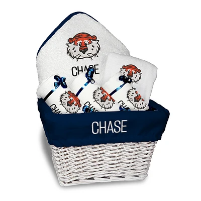 White Chad & Jake Auburn Tigers NCAA Personalized Medium Gift Basket