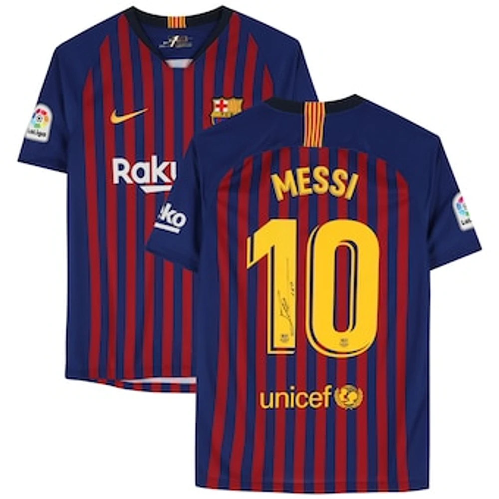 Lionel Messi Barcelona Autographed 2018-19 Home Jersey - ICONS
