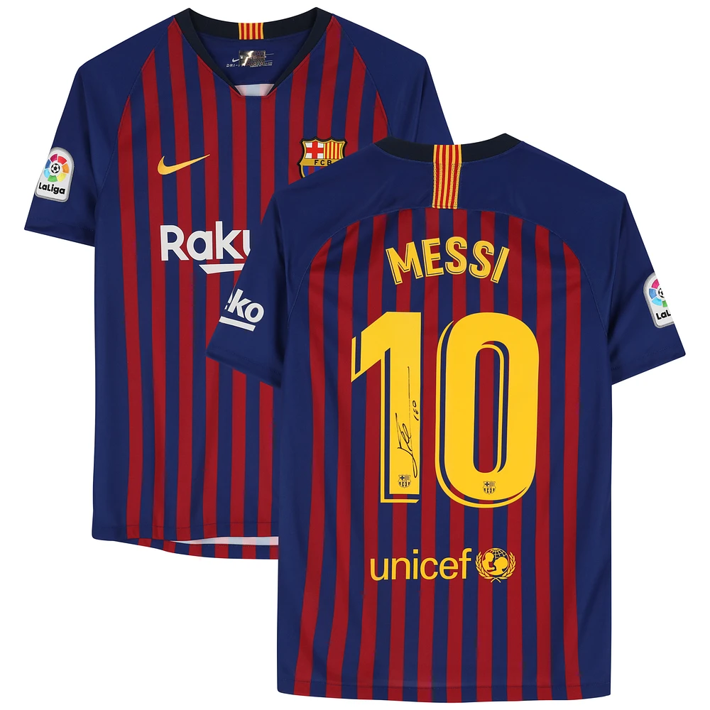Lionel Messi Barcelona Autographed 2018-19 Home Jersey - ICONS