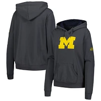 Women's Charcoal Michigan Wolverines Team Big Logo Pullover Hoodie