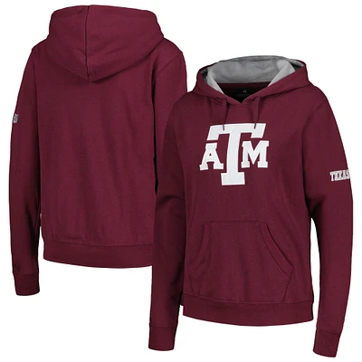 Women's Maroon Texas A&M Aggies Team Big Logo Pullover Hoodie