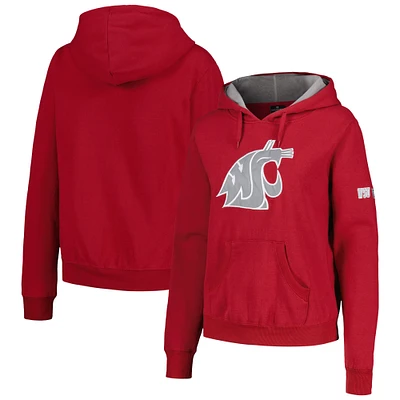 Women's Crimson Washington State Cougars Big Logo Pullover Sweatshirt