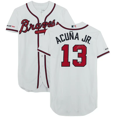 Ronald Acuna Jr. Atlanta Braves Autographed Majestic White Authentic Jersey