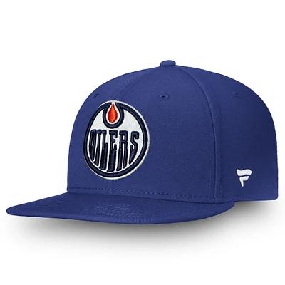 Men's Fanatics Royal Edmonton Oilers Team Core Emblem Snapback Hat