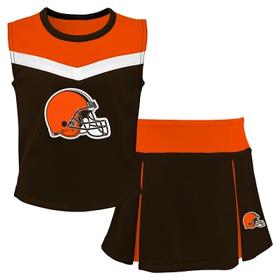 Girls Youth Brown/ Cleveland Browns Two-Piece Spirit Cheerleader Set