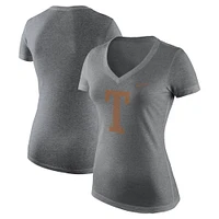 Women's Nike Heathered Gray Texas Longhorns Vault Tri-Blend V-Neck T-Shirt