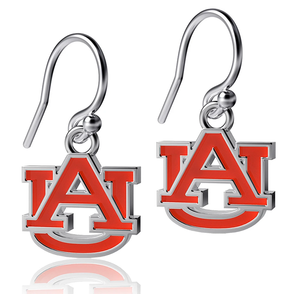 Women's Dayna Designs Auburn Tigers Silver Enamel Dangle Earrings