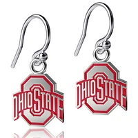 Women's Dayna Designs Ohio State Buckeyes Silver Enamel Dangle Earrings