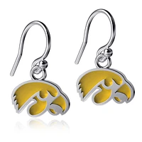 Women's Dayna Designs Iowa Hawkeyes Silver Enamel Dangle Earrings