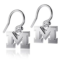 Dayna Designs Michigan Wolverines Silver Dangle Earrings