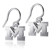 Dayna Designs Michigan Wolverines Silver Dangle Earrings