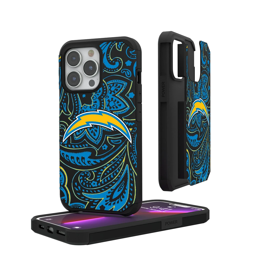 Los Angeles Chargers iPhone Rugged Paisley Design Case