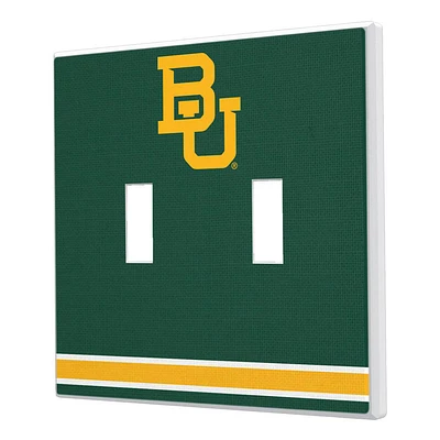 Baylor Bears Stripe Design Double Toggle Light Switch Plate